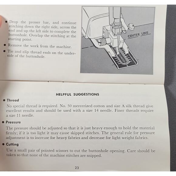 Vintage Singer Buttonholer Attachment with Case and Manual 489500 USA 1960 - Picture 14 of 15
